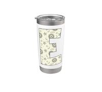 Letra celestial E sol luna alfabeto vintage Vaso térmico de acero inoxidable de doble pared