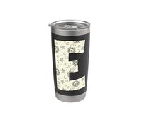 Letra celestial E sol luna alfabeto vintage Vaso térmico de acero inoxidable de doble pared
