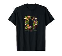 Letra de flores botánicas para mujer con inicial D Camiseta