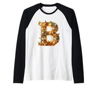 Letra de Navidad B Alegre espíritu Festivo Camiseta Manga Raglan