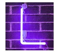 Letra De Neón,Luces De Neón Luces LED De Letras Del Alfabeto Letrero De Neón Letras Iluminadas Batería y luz De Neón Púrpura Con Funcionamiento Por USB Luz De Pared De Neón (L)
