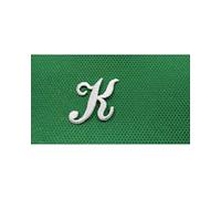 Letra de termo-adhesivo bordado de punto completo cursiva marbet alta de 25 mm de color Blanco - Lettera K