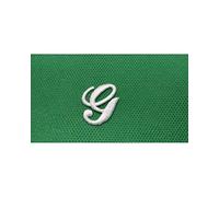 Letra de termo-adhesivo bordado de punto completo cursiva marbet alta de 25 mm de color Blanco - Lettera G