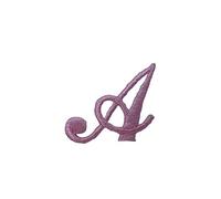 Letra de termo-adhesivo bordado de punto completo cursiva marbet alta de 25 mm de color Rosa - Lettera A