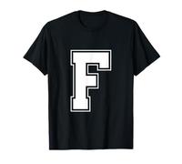 Letra F Big Bold Capital Varsity Alfabeto Monograma Camiseta