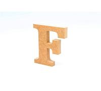 Letra F de madera. Letras grandes de madera DM de 12cm de alto para decoración y manualidades. Alfabeto completo (F)