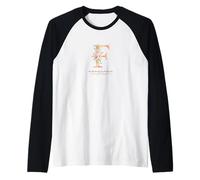 Letra "F" para mujer con inicial, acuarela, rosa polvoriento, flor rosa Camiseta Manga Raglan