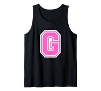 Letra G monograma inicial rosa para nombre o apellido G Camiseta sin Mangas