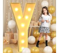 Letra gigante de 100 cm con luz LED Y, letrero iluminado de marquesina de mosaico, lámparas LED para el día de San Valentín, cumpleaños, Navidad, Año Nuevo