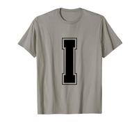 Letra I Big Bold Capital Varsity Alfabeto Monograma Camiseta