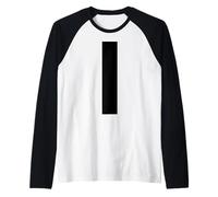 Letra I mayúscula Alfabeto Negrita Monograma a Juego Camiseta Manga Raglan