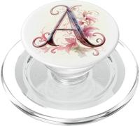 Letra Inicial Blanca A Personalizada Bonita Escritura PopSockets PopGrip para MagSafe