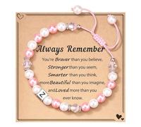 Letra inicial corazón para niñas, mujeres, cumpleaños, Navidad, día de San Valentín, regalos para hija, nieta, adolescente, niña, regalo de graduación para niñas menores de 50 años, talla única,