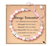 Letra inicial corazón para niñas, mujeres, cumpleaños, Navidad, día de San Valentín, regalos para hija, nieta, adolescente, niña, regalo de graduación para niñas perla para pulsera, talla única