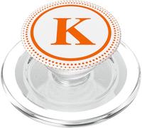 Letra Inicial K Blaze Monograma de Color Naranja PopSockets PopGrip para MagSafe