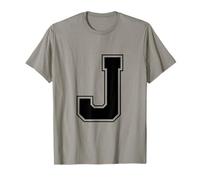 Letra J Big Bold Capital Varsity Alfabeto Monograma Camiseta