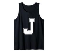 Letra J Big Bold Capital Varsity Alfabeto Monograma Camiseta sin Mangas