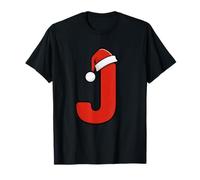 Letra J Retro Santa Claus Festive Holiday Ugly Christmas Camiseta