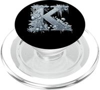 Letra K Icy Winter Floral Fantasy PopSockets PopGrip para MagSafe