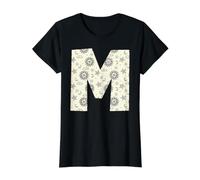 Letra M Celestial Alfabeto Inicial Diseño Monograma Camiseta gráfica económica, Mujer, Negro, M