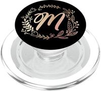 Letra M Floral Inicial Monograma Personalizado PopSockets PopGrip para MagSafe