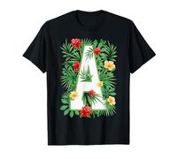 Letra mayúscula A Alfabeto Monograma Inicial Jardinero Flor Camiseta