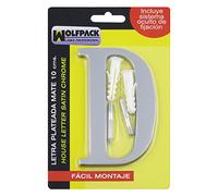 Letra Metal ""D"" Plateada Mate 10 cm. con Tornilleria Oculta (Blister 1 Pieza)