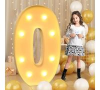 Letra O gigante con luz LED de 70 cm, letrero luminoso de marquesina de mosaico, lámparas LED para el día de San Valentín, cumpleaños, Navidad, Año Nuevo