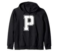 Letra P Big Bold Capital Varsity Alfabeto Monograma Sudadera con Capucha