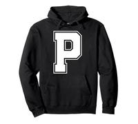 Letra P Big Bold Capital Varsity Alfabeto Monograma Sudadera con Capucha