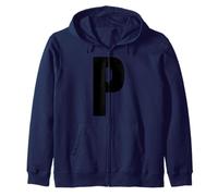Letra P Capital Bold Alfabeto a Juego Monograma Sudadera con Capucha