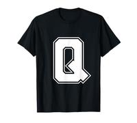 Letra Q Big Bold Capital Varsity Alfabeto Monograma Camiseta