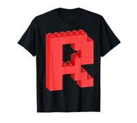 Letra R Alfabeto Monograma Inicial ABC Building Ladrillos Camiseta