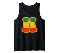 Letra Rasta H Retro Desgastado Rojo Amarillo Verde Arte Camiseta sin Mangas