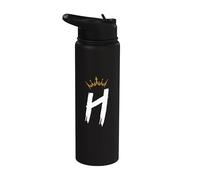 Letra Reina Rey H - Letra favorita con alfabeto de corona Stainless Steel Insulated Water Bottle