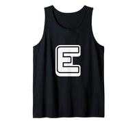 Letra Retro Negrita Blanca - E - Diseño de Contorno - Alfabeto Camiseta sin Mangas