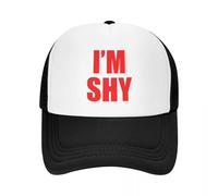 Letra roja de I'm Shy Divertida de Malla de Camping, Gorras de béisbol de béisbol Hombres imprimiendo Protector Solar de Playa Masculino, Gorra de Camionero