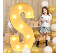 Letra S gigante con luz LED de 100cm-3.3ft, letrero luminoso de marquesina de mosaico, lámparas de letras LED para el día de San Valentín, cumpleaños, Navidad, Año Nuevo