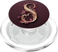 Letra S Inicial roja Personalizada Bonita Escritura PopSockets PopGrip para MagSafe