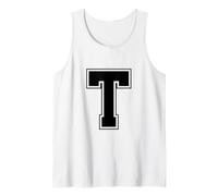 Letra T Big Bold Capital Varsity Alfabeto Monograma Camiseta sin Mangas