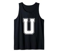 Letra U Big Bold Capital Varsity Alfabeto Monograma Camiseta sin Mangas