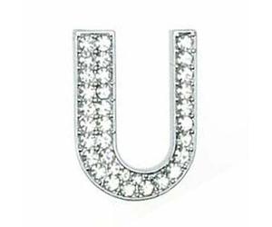 Letra U de Strass para deslizar de 32 mm. (Clase 1)