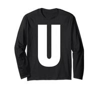 Letra U mayúscula Alfabeto Negrita Monograma a Juego Manga Larga