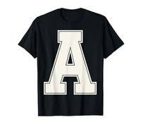 Letra universitaria A monograma Varsity Block alfabeto inicial Camiseta