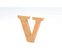 Letra V de madera. Letras grandes de madera DM de 12cm de alto para decoración y manualidades. Alfabeto completo (V)