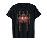 Letra V del Alfabeto Retro Glamour Vintage artdeco Letra V Camiseta gráfica económica