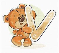 Letra "V" - Kit de punto de cruz Luca-S