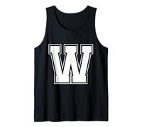 Letra W Big Bold Capital Varsity Alfabeto Monograma Camiseta sin Mangas