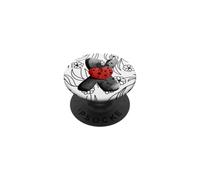 Letra X Mariquita Acuarela Monograma Ilustración PopSockets PopGrip Adhesivo