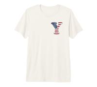 Letra Y Primer Nombre Monograma Inicial impresión de la Bandera Estadounidense de Estados Unidos Camiseta Premium